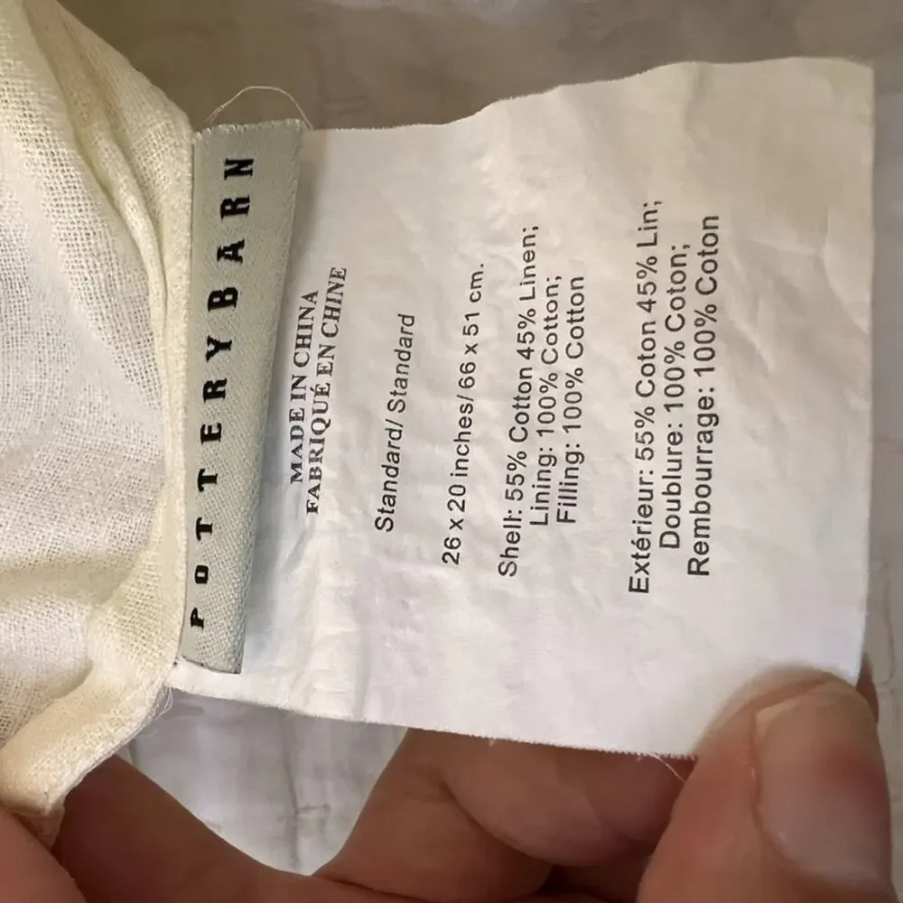 Pottery Barn Pillow Shams Set of 2 Standard 20 x 20